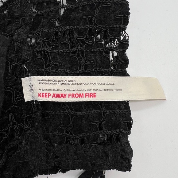 FREE PEOPLE ONE Celine Lace Bralette Womens Small Black Strappy Flocked Velvet - Picture 11 of 15